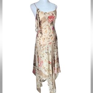 Y2k beaded vintage floral/cheetah print silk gown